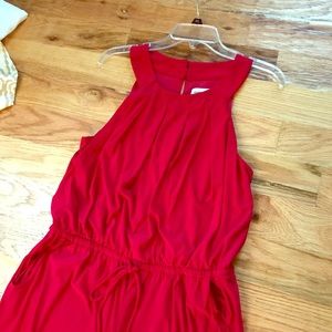 Cherry red sleeveless jumpsuit. Worn once.